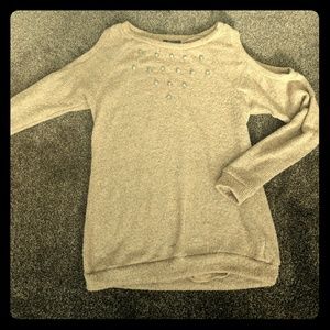 Cold-shoulder sweater